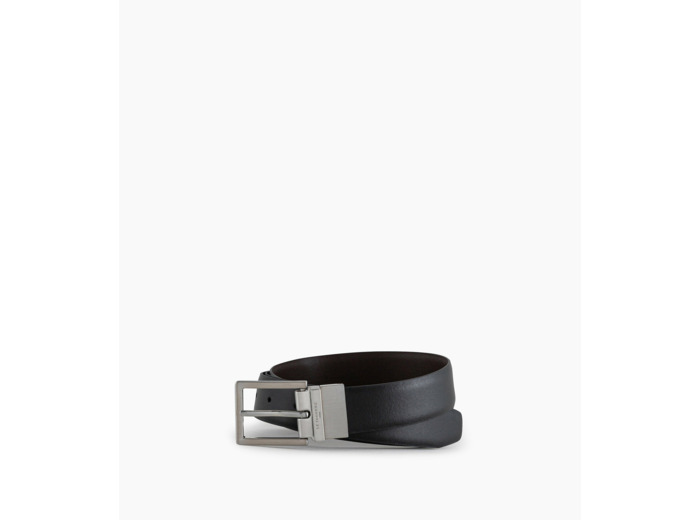 Ceinture homme classique avec boucle carrée en cuir lisse