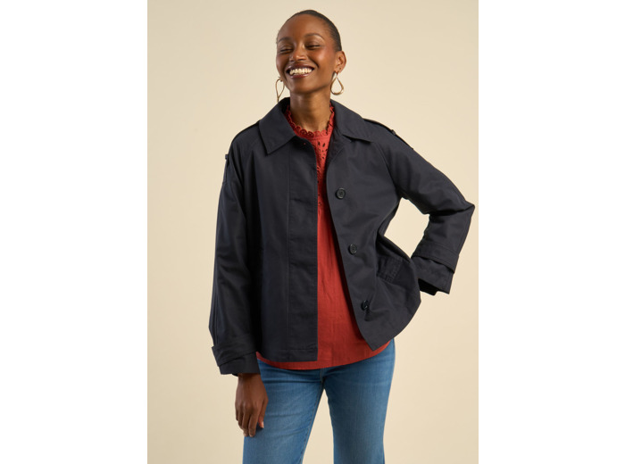 Trench court ample en coton
