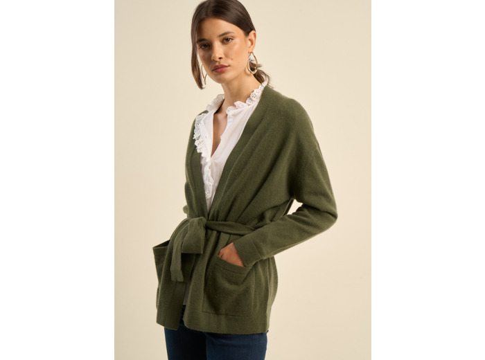 Cardigan en cachemire à ceinture