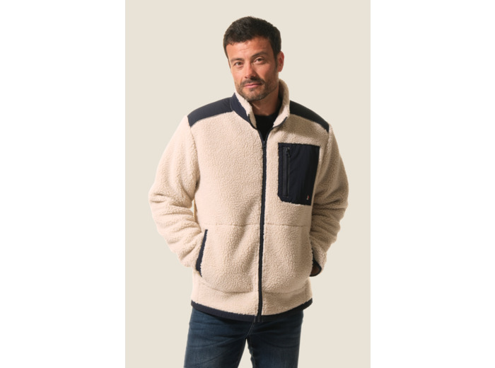 Manteau homme zippé en sherpa Gadiot