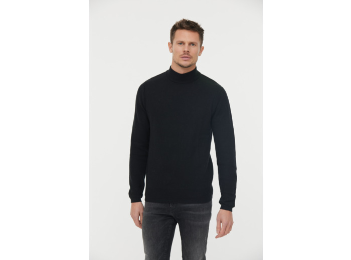 Pull col cheminée détail maille fantaisie
