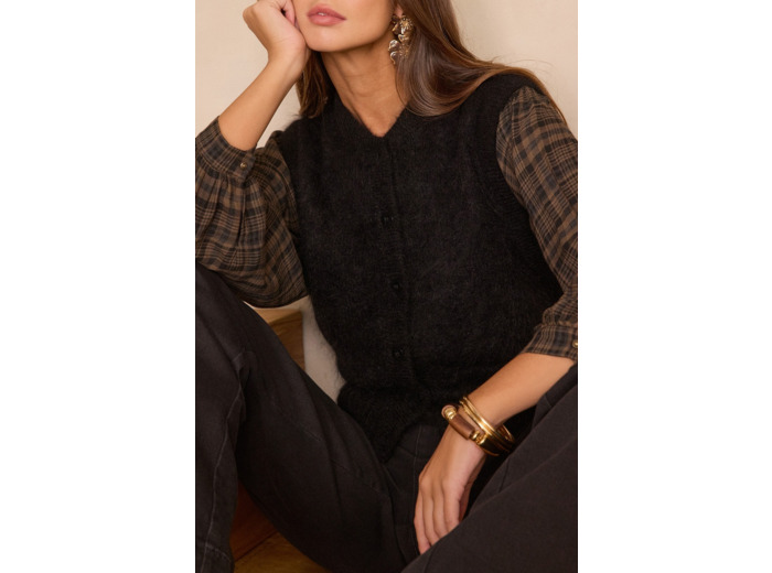 Gilet sans manches LOULOU en mohair et laine