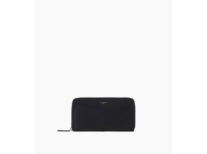 Compagnon zippé à rabat Charlotte en cuir lisse