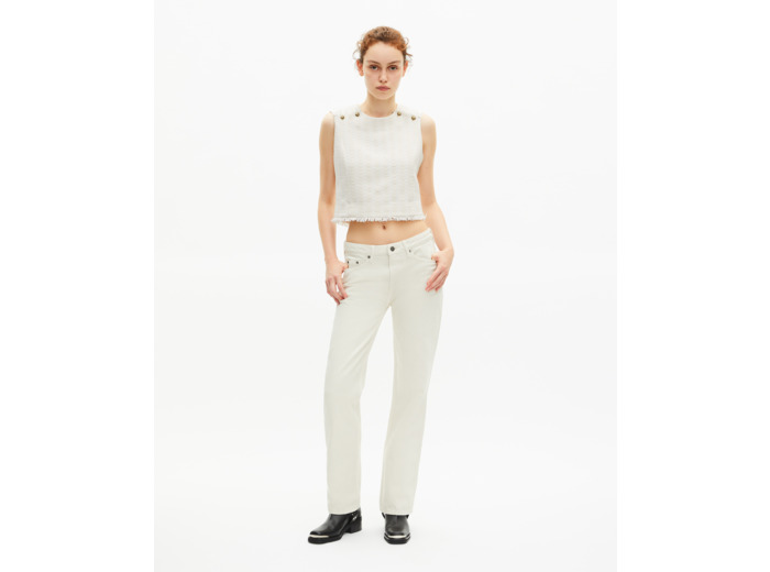 Top en tweed écru ecru