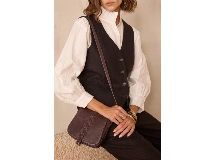 Gilet sans manches ABEL BIS en laine à chevrons