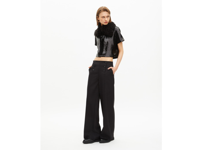 Top en sequins noir black