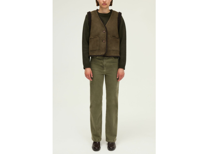Veste sans manche en peau lainée - NIARA