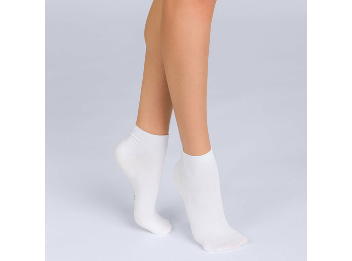 Lot de 2 socquettes courtes blanches Skin Femme