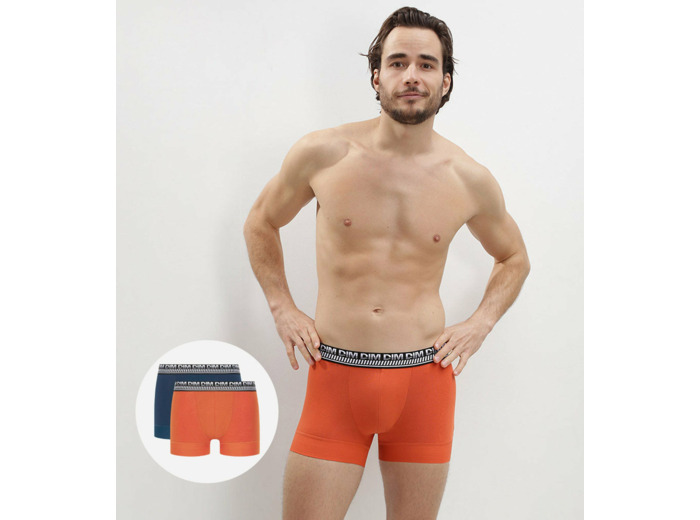 Boxers en coton stretch motif mangas homme (lot de 2) orange