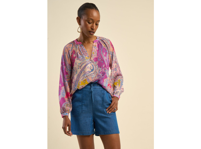 Blouse à imprimé multicolore