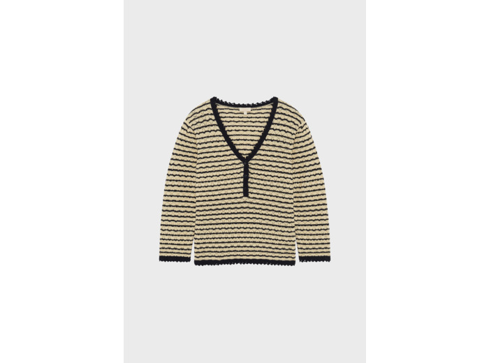Pull en crochet rayé - JINETTE