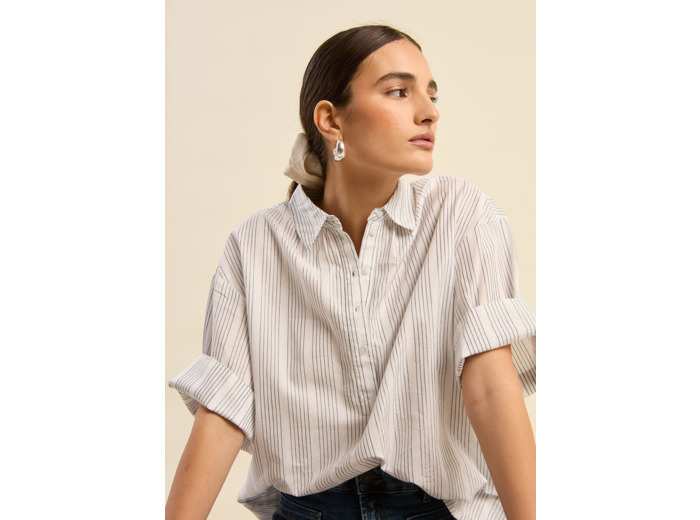 Top à rayures manches courtes