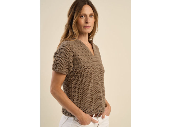 Pull en crochet à manches courtes