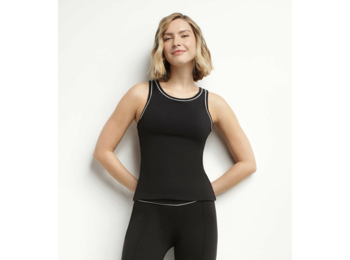 Débardeur de sport femme thermorégulateur en jersey Noir Dim Move