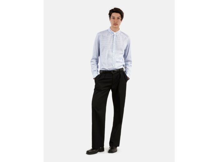 Chemise a manches longues col classique blue white