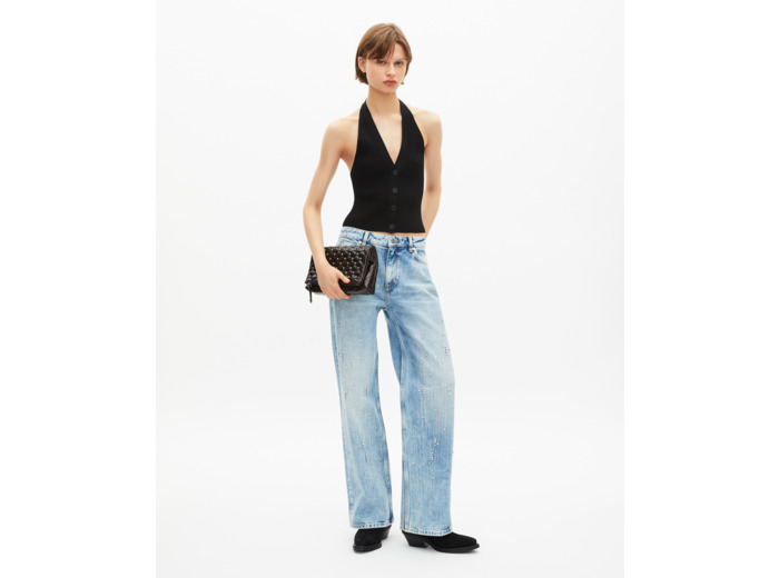Top en maille noir black