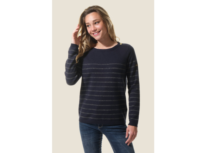 Pull Marinière femme VISCOSE et LUREX Mosaline