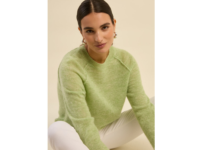 Pull col rond oversize en laine et alpaga