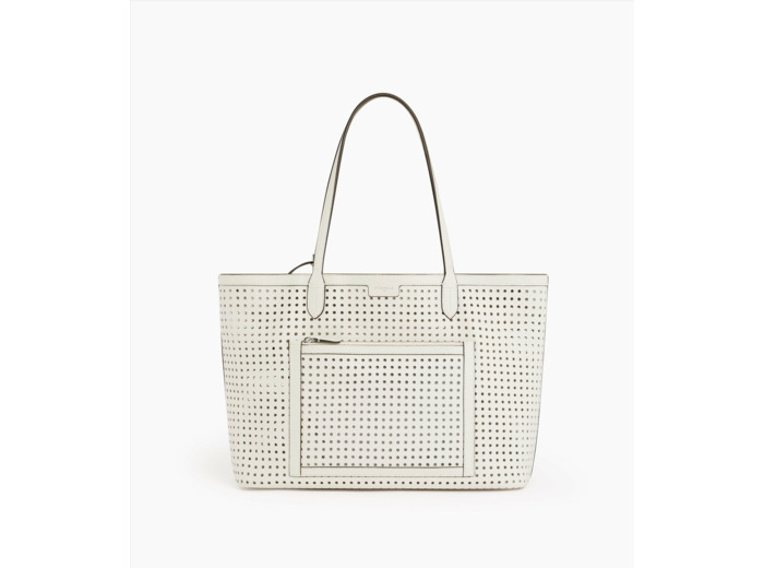Grand sac cabas Louise en cuir perforé