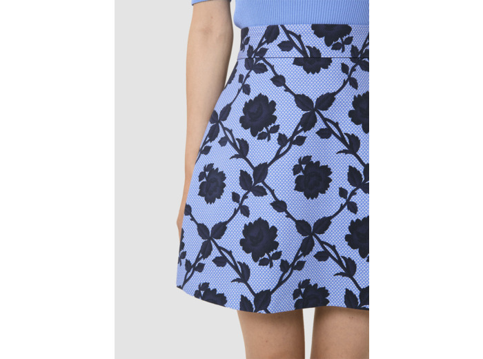 Jupe Jaina bleue en jacquard