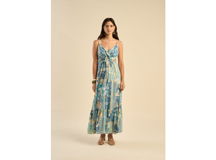 Robe longue imprimée florale à bretelles