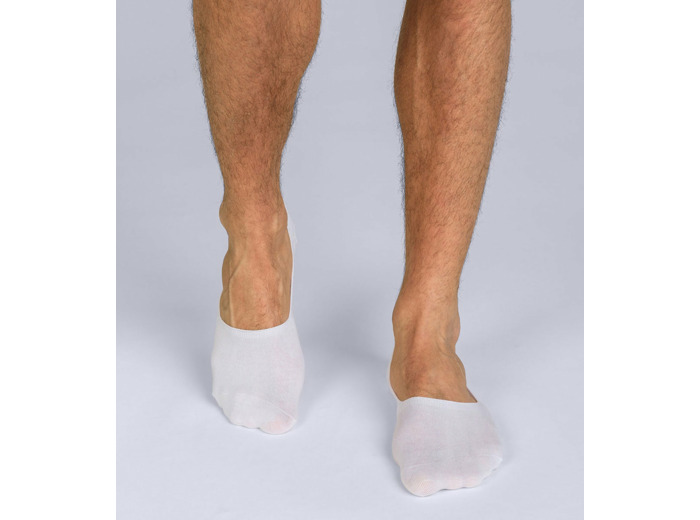 Lot de 2 protège-pieds blanc Homme Basic Coton