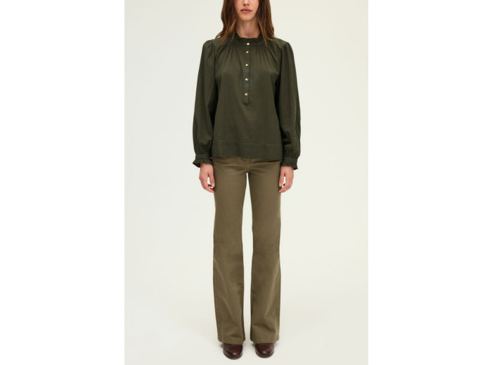 Chemise en jacquard à col montant - ANISSA