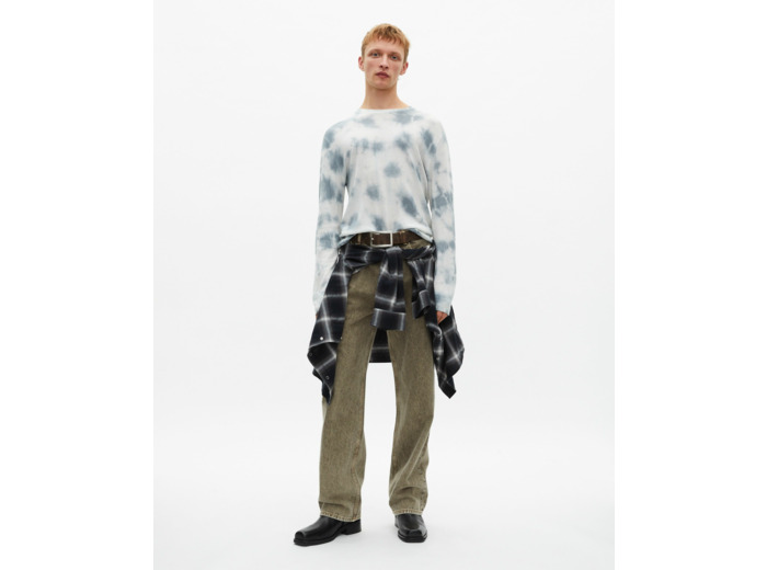 Pull tie and dye light blue/white