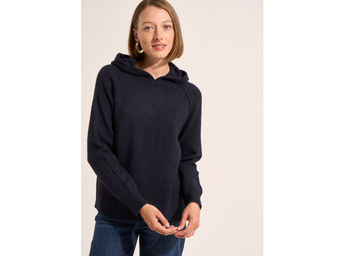 Pull sweat à capuche en maille épaisse