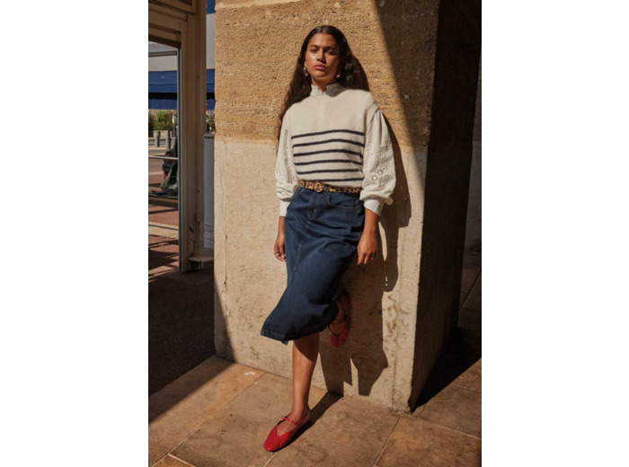 Jupe en jean mi-longue