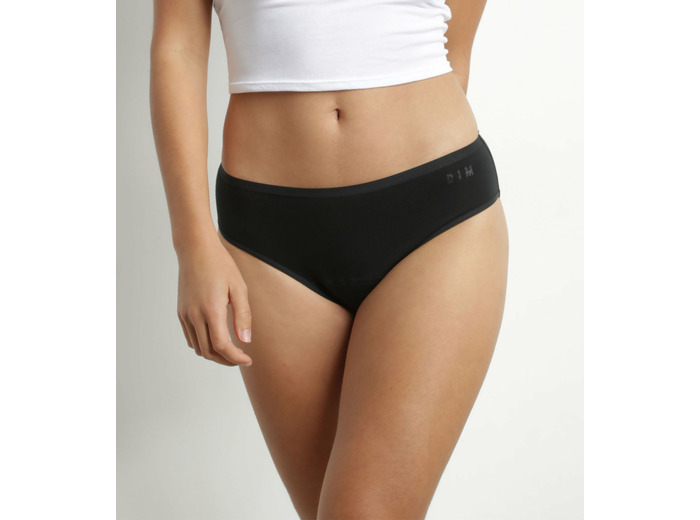 Culotte absorbante lavable en coton stretch Noir Moments Oups DIM