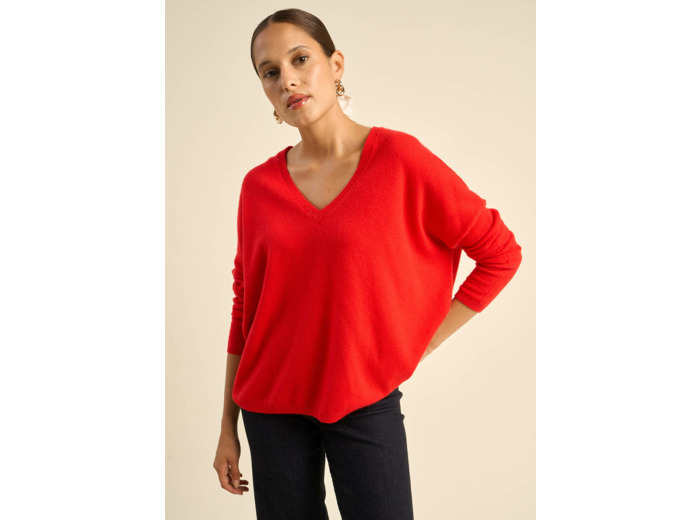 Pull en 100% cachemire à Col V