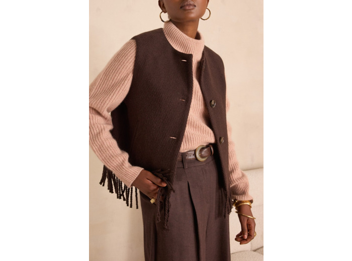 Gilet à franges PAIGE en laine