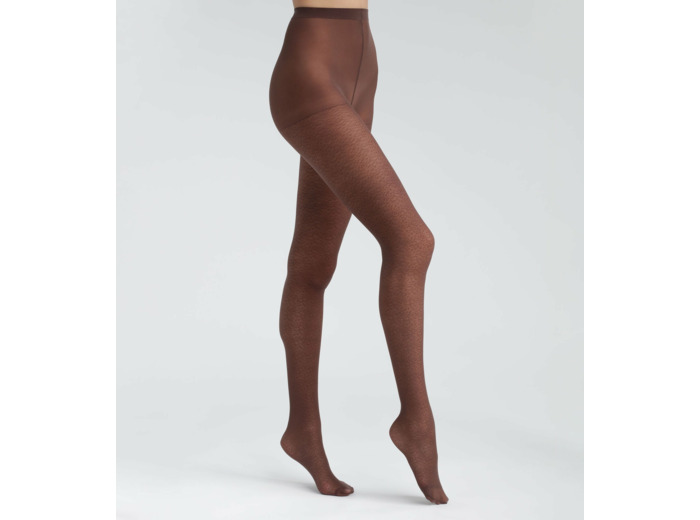Collant femme semi-opaque Café à motif léopard Dim Style