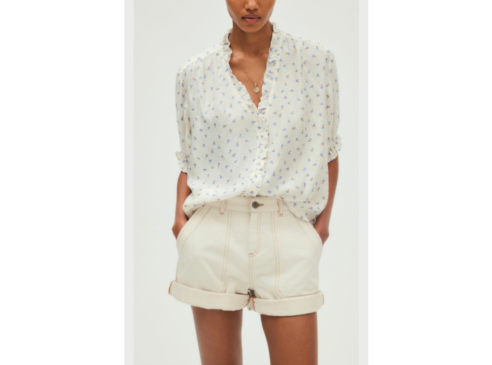 Chemise jacquard à volants - ULYSSIE