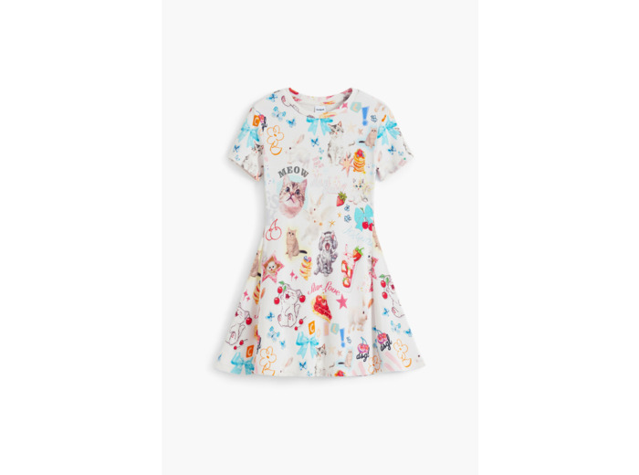 Robe À Manches Courtes En Maille – Fille