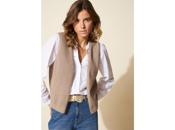Gilet à grosses mailles