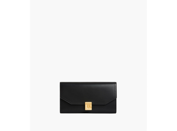 Grand portefeuille Rose en cuir lisse