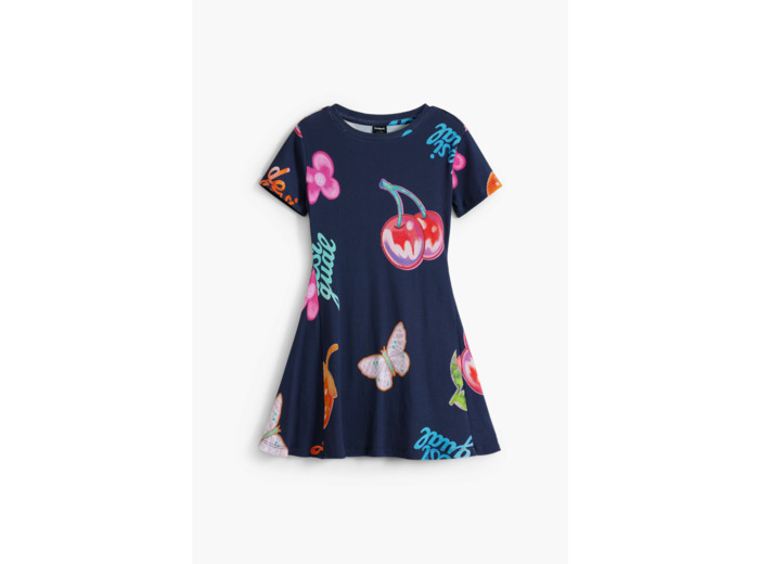 Robe À Manches Courtes En Maille – Fille