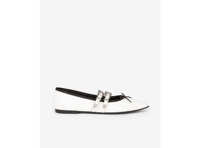 Ballerines En Cuir white
