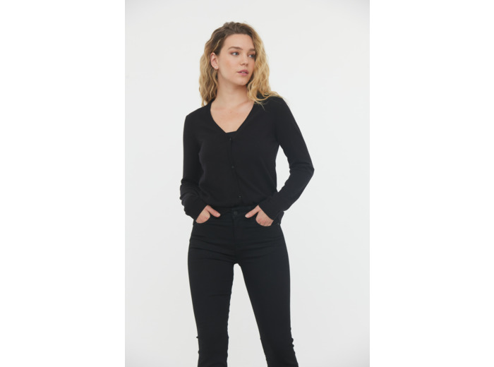 Cardigan basique en coton bio et laine recyclée