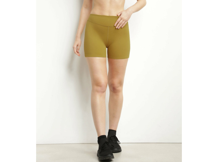 Shorty de sport femme en microfibre sculptante vert olive Dim Move