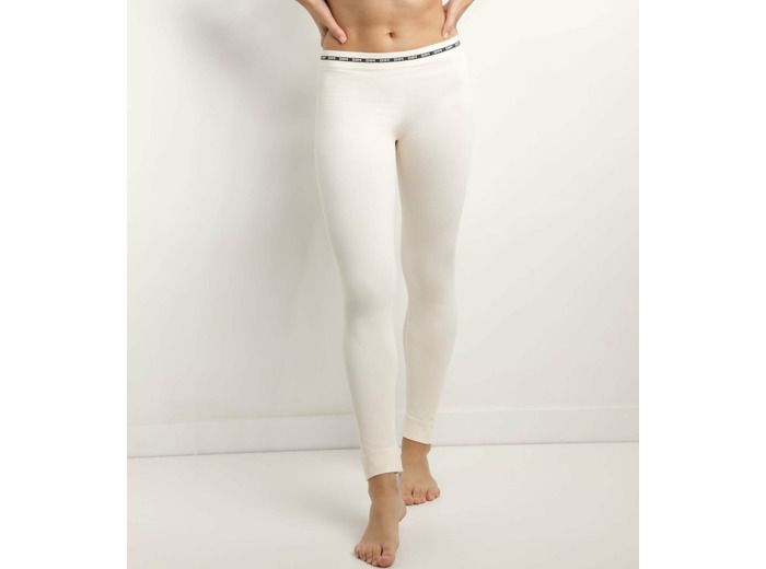 Legging femme sans couture en tissu côtelé Beige Dim Icons Seamless