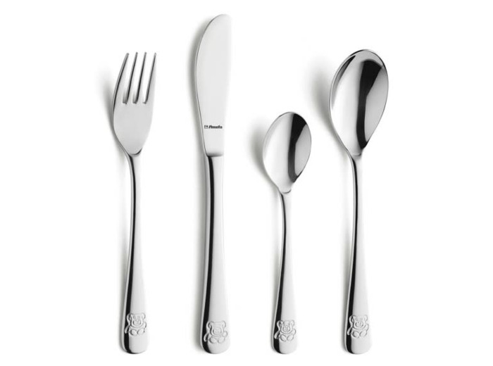 COFFRET DE 4 COUVERTS POUR ENFANT EN ACIER INOX