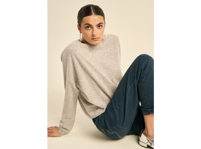 Pull col bateau 100% cachemire