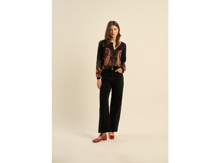 Pantalon en velours à coupe droite