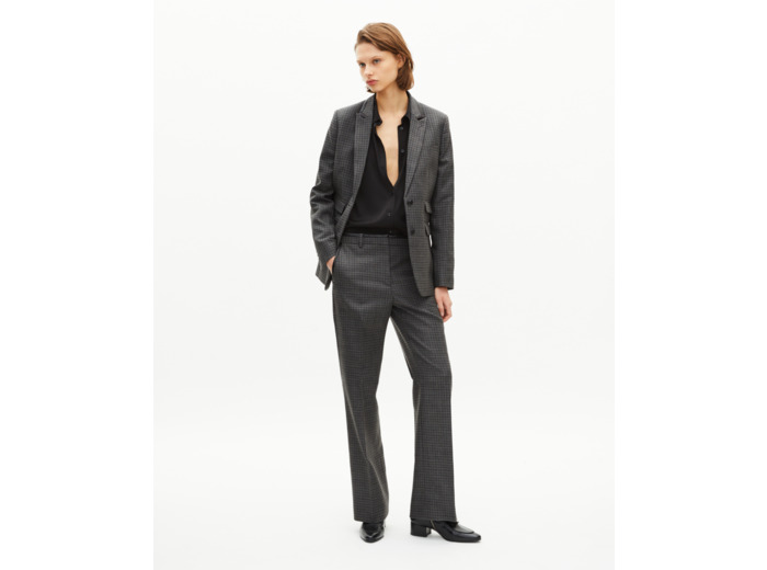 Veste tailleur en pied de puce noir et gris black