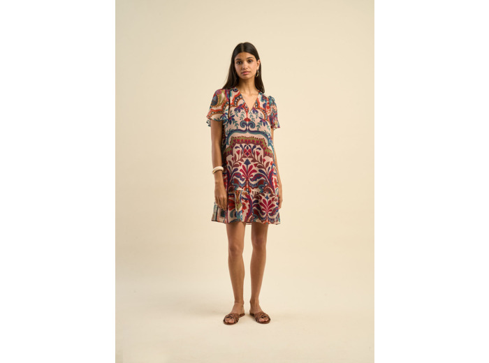 Robe droite courte imprimée