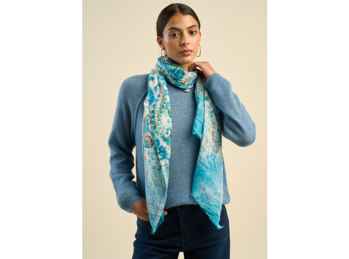 Foulard motifs floral et abstrait