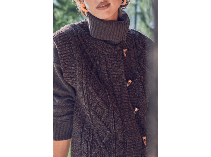 Gilet sans manches BARNEY en laine torsadée